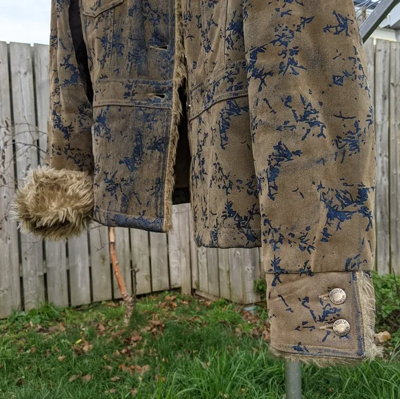 Y2K coated denim faux fur jacket - Picture 5 of 6